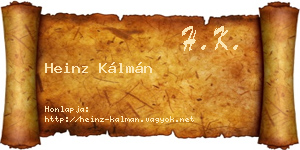 Heinz Kálmán névjegykártya